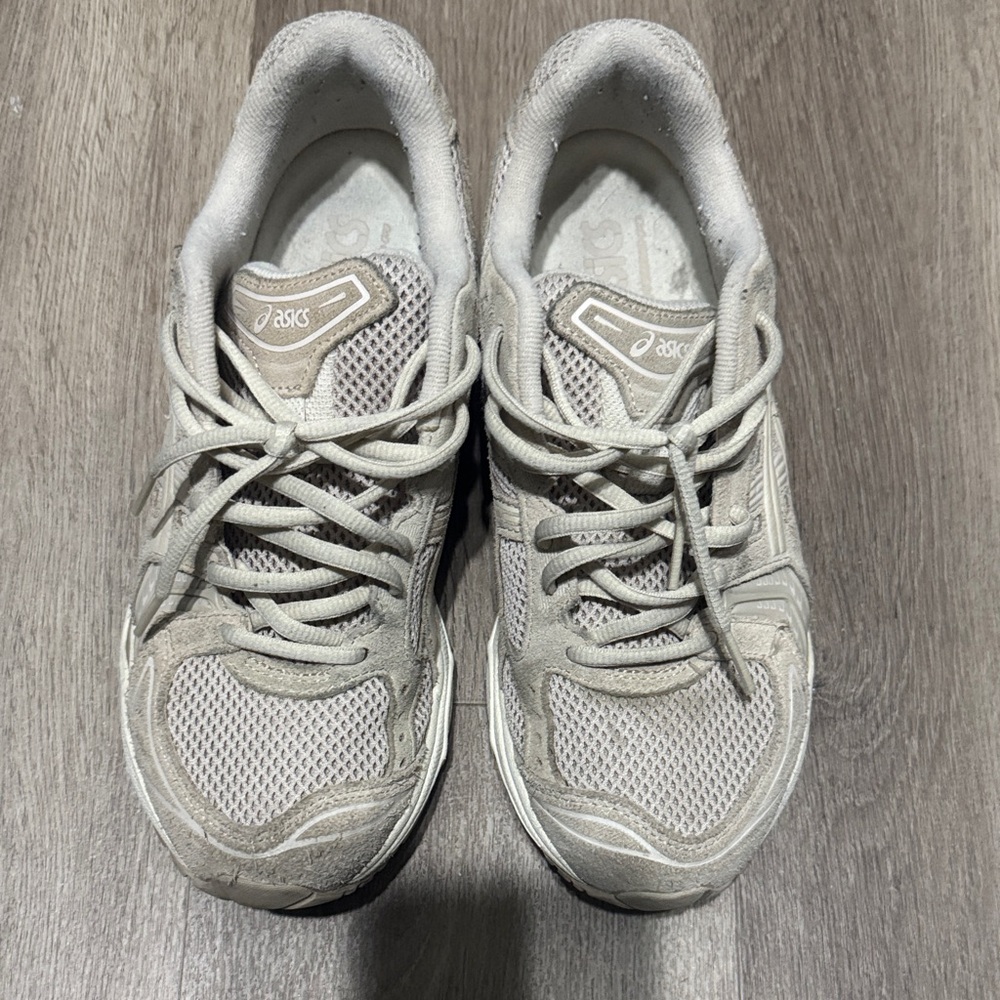 ASICS Light Beige Mesh Lace-Up Sneakers